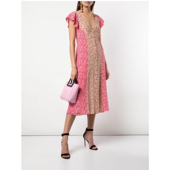 Cinq a Sept | Jessica Midi Floral Spring Summer Dress Size 8 - Picture 7 of 7